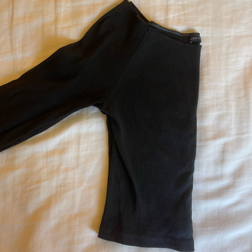 Black off the shoulder ribbed top from brandy Melville